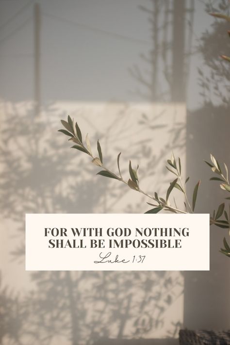 Bible Verse Luke 1:37, Luke 1 37 Wallpaper Aesthetic, Luke 1 45 Wallpaper, Luke 1 37 Wallpaper, Luke 1:37, Aesthetic Scripture, Life Verse, Luke 1 45, Gods Princess