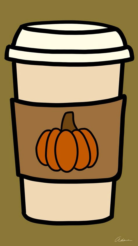 Pumpkin Spice Doodle, Pumpkin Spice Latte Drawing, Pumpkin Spice Latte Wallpaper, Cute Halloween Drawings Doodles, Latte Wallpaper, Tumbler Drawings, Cute Halloween Drawings, Turkey Drawing, Fall Drawings