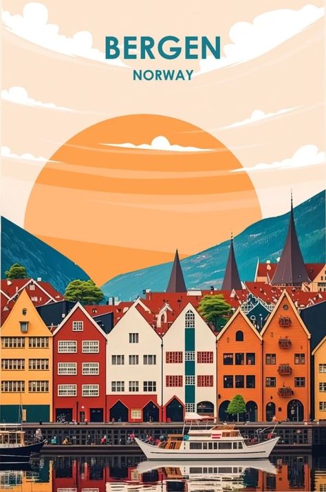 Norway Flag Aesthetic, Norway Illustration, Oslo Map, Norway City, Norway Vacation, Norway Landscape, Trondheim Norway, Norway Flag, Pen Art Drawings