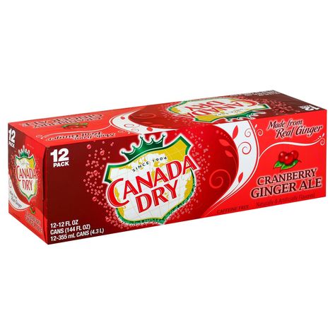 Canada Dry Cranberry Ginger Ale 12 oz Cans - Shop Soda at H-E-B Cranberry Ginger Ale, Host Thanksgiving, Dry Ginger, Carbonated Water, Hosting Thanksgiving, Thanksgiving Feast, High Fructose Corn Syrup, Ginger Ale, Caffeine Free