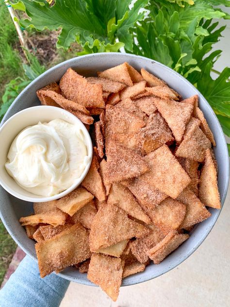 Cinnamon Sugar Chips, Churro Chips, Cinnamon Sugar Tortillas, Cinnamon Tortilla Chips, Cinnamon Tortillas, Homemade Chips, Simply Taralynn, Cream Cheese Dips, Cinnamon Chips