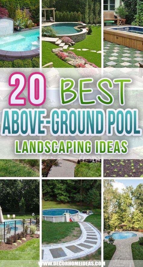 Pool Area Landscaping, Cheap Above Ground Pool, Patio Plan, Small Above Ground Pool, Landscaping Around Pool, Pool Landscaping Ideas, Pool Deck Decorations, Inground Pool Landscaping, Pool Deck Plans