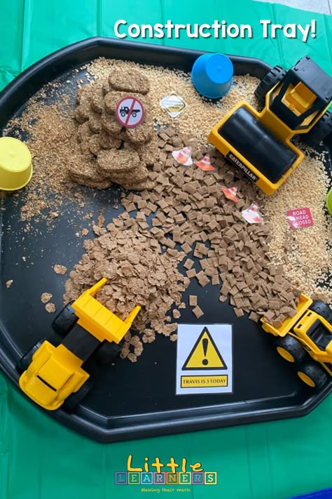 Cereal Messy Play, Cereal Tuff Tray Ideas, People Who Help Us Messy Play, Messy Play Tuff Tray Ideas Eyfs, Cereal Tuff Tray, Construction Messy Play, Messy Play Ideas Eyfs, Tuff Tray Messy Play Ideas, Construction Messy Play Ideas