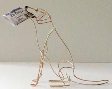 Wire dog by Bridget Baker Wire Dog, Copper Wire Art, Wire Sculptures, Wire Art Sculpture, London Artist, Art Wire, Mixed Media Crafts, Dog Sculpture, Marble Sculpture