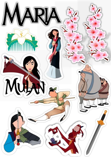 Mulan Party, Printable Vintage Art, Tema Disney, Mulan Disney, Disney Sticker, Printable Vintage, Vintage Printables, Mulan, Disney Magic