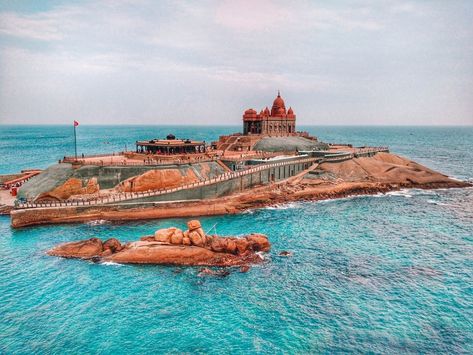 Kanyakumari, India - World’s Only Confluence of Three Seas India Travel Places, Amazing India, Kanyakumari, Exotic Beaches, India Tour, Tourist Places, Famous Places, Historical Place, Tamil Nadu