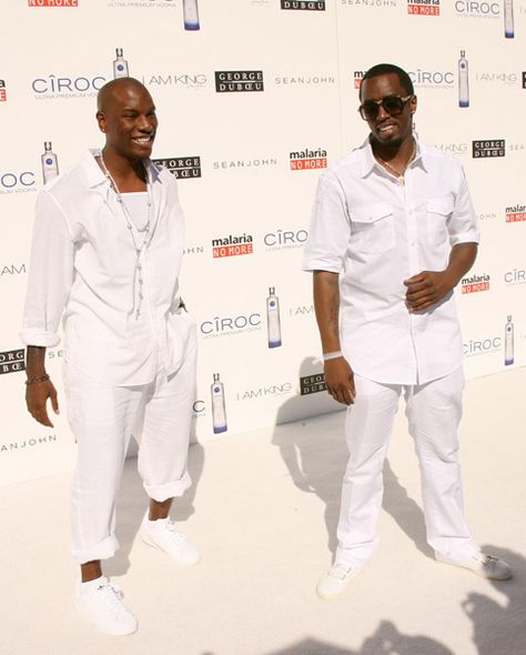 More white party outfit inspirations...  Mine is gonna be like Tyrese's outfit &  Diddy's mixed together. #whitepartyweekend White Party Outfit Male, All White Party Outfits Mens, All White Mens Outfit, White Party Attire, Summer Cocktail Attire, All White Party Outfits, White Outfit For Men, White Party Outfit, All White Party