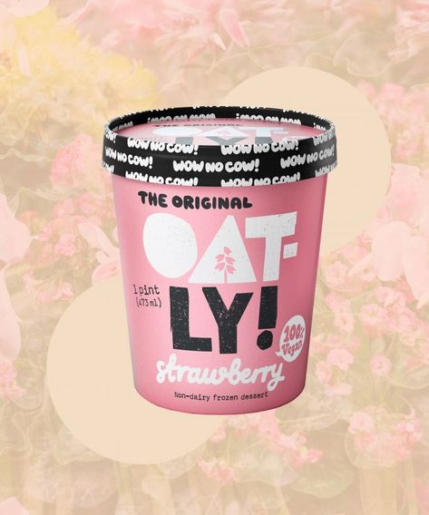 Oatly Ice Cream, Ice Cream Pint Packaging, Healthy Ice Cream Brands, Vegan Ice Cream Brands, Yogurt Packaging, Christmas Cookie Box, Milk Brands, Dog Ice Cream, Ice Cream Packaging