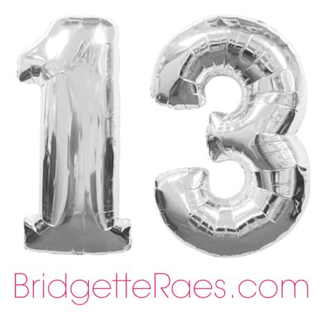 Today, my style consulting company, Bridgette Raes Style Group, celebrates its… Sister Sleepover, 13th Birthday Party Decorations, 13 Balloons, Silver Number Balloons, Birthday Desert, Electric Balloon Pump, Large Number Balloons, Silver Decorations, Bday Photoshoot