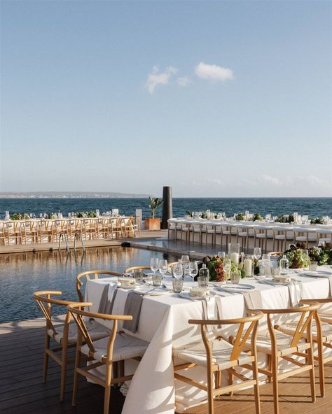 An intimate seaside wedding at the hidden gem of @purobeachpalma, where the coastline blends seamlessly with the breathtaking Mediterranean beauty. - Planner - @moonvelvetstudio Photographer - @pacoandaga Stationery - @onemimosaplease_ Beauty Planner, Mediterranean Beauty, Furniture Rental, Seaside Wedding, Hidden Gem, Wishbone Chair, Event Design, Stationery Design, Floral Design