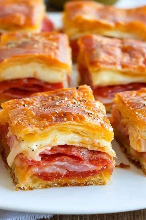 Antipasto Squares - Insanely Good Antipasto Squares, Antipasto Platter Italian, Square Layers, Crescent Roll Crust, Italian Antipasto, Study Snacks, Sandwhich Recipes, Antipasto Platter, Italian Meats