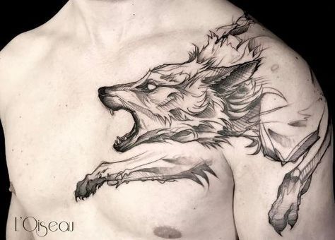 Fenrir tattoos are a popular choice for many people, but what does the meaning behind the tattoo mean to them? The answer awaits you in the article along with 50+ best ink ideas. Lace Butterfly Tattoo, Wolf Tattoo Meaning, Fenrir Tattoo, Lup Singuratic, Wolf Tattoos Men, Tattoo Foot, Tier Tattoo, Rock Tattoo, Petit Tattoo