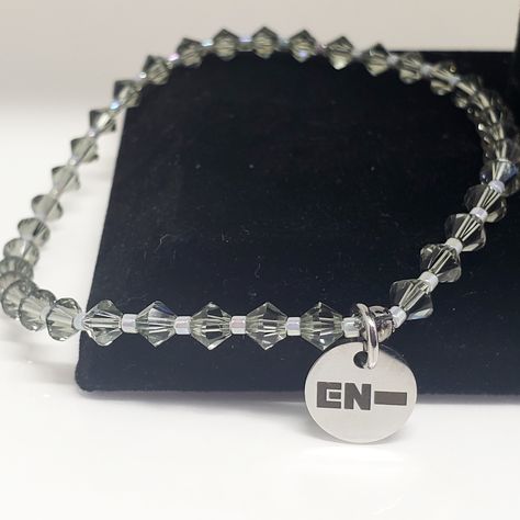 ENHYPEN Jungwon Gray Mic inspired Swarovski Crystal bracelets. https://bludolfincreations.etsy.com/listing/1687210406 #enhypen #enhypenjungwon #jungwon #kpop #engene #enhypenjewelry #enhypenbracelets #enhypenbracelet #enhypentour #enhypenmerchandise Swarovski Crystal Bracelet, Inspired Jewelry, Crystal Bracelets, Swarovski Crystal, Swarovski Crystals, Bts, Crystals