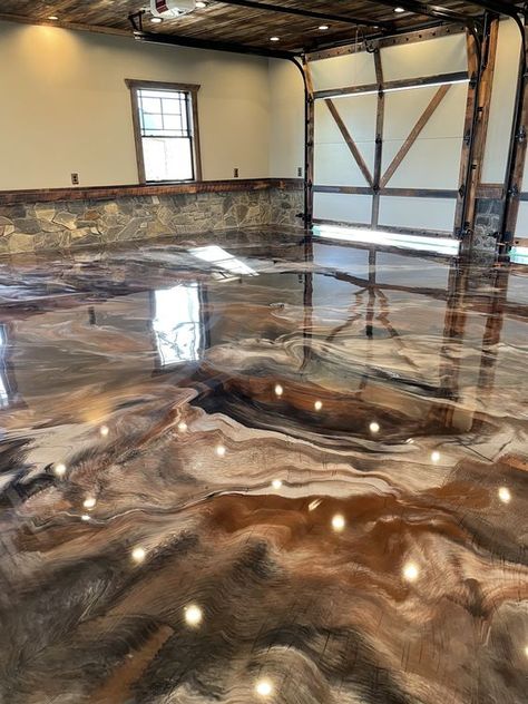 Metallic Epoxy - Decorative Concrete of Virginia (VA) Epoxy Concrete Floor, Concrete Floors In House, Epoxy Floor 3d, Epoxy Floor Designs, Epoxy Resin Flooring, Resin Flooring, Stained Floors, Concrete Countertops Colors, Concrete Countertops Bathroom