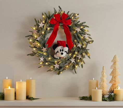 Mickey Mouse Christmas Tree, Disney Wreath, Vine And Branches, Disney Christmas Decorations, Favorite Friend, Disney Christmas Tree, Christmas Decorations For Kids, Mickey Christmas, Mickey Mouse Christmas