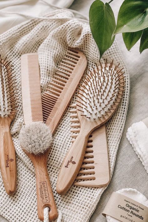 Standard Trees, Bamboo Hairbrush, Wooden Pins, Wooden Comb, Zero Waste Living, Eco Living, Plastic Pollution, Eco Friendly Living, Healthy Hair Growth