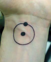 Hydrogen Atom Tattoo, Atom Tattoo, Alan Moore, Hydrogen Atom, Recycle Bin, Infinity Tattoo, Atom, Cool Tattoos, Manhattan