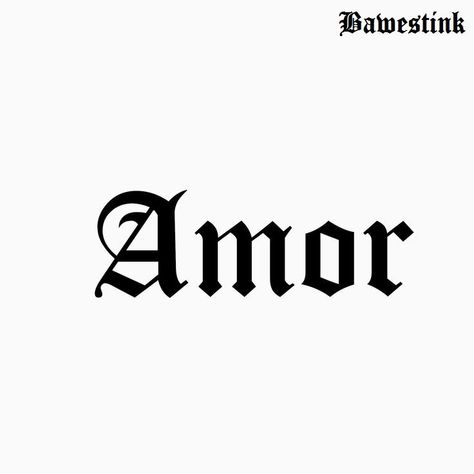 Amor Font Tattoo, Amor Tattoo Fonts Words, Amor Tattoo, Gang Tattoos, Font Tattoo, Word Drawings, Heaven Art, Word Fonts, Alphabet Stencils