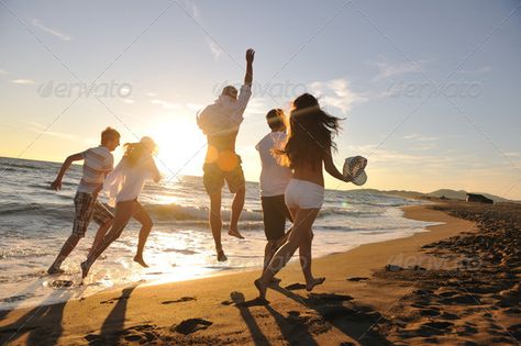 people group running on the beach by dotshock. happy young people group have fun white running and jumping on beacz at sunset time#beach, #dotshock, #happy, #people شرم الشيخ, Photos Black And White, Photos Bff, Mussoorie, Friend Pictures Poses, Running On The Beach, Photo Summer, Nainital, Ooty