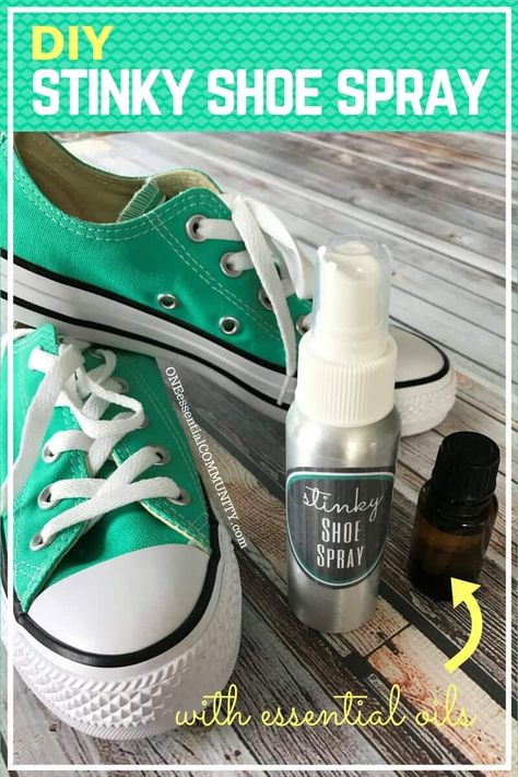 DIY Stinky Shoe Spray - One Essential Community Natural Shoe Deodorizer, Shoe Deodorizer, Homemade Shoes, Shoe Spray, Stinky Shoes, Smelly Shoes, Deodorize Shoes, Essential Oil Spray, Young Living Oils