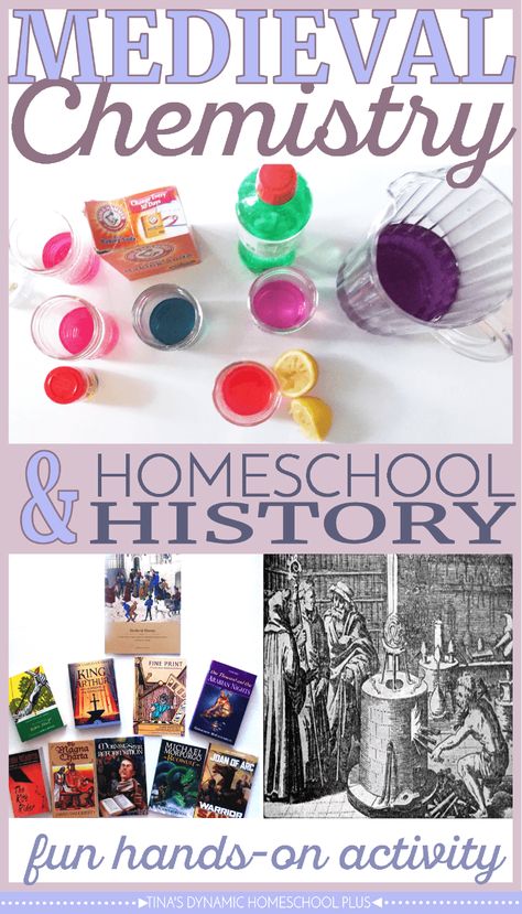 Medieval Chemistry Fun Hands-on Activity - Homeschool Giveaways Fun History Projects, Medieval Stem Activities, Homeschool Medieval History, Chemistry Activities For Kids, Middle Ages Projects, Medieval Chemistry, Medieval Activities For Kids, Alchemy Experiments, Medieval Science