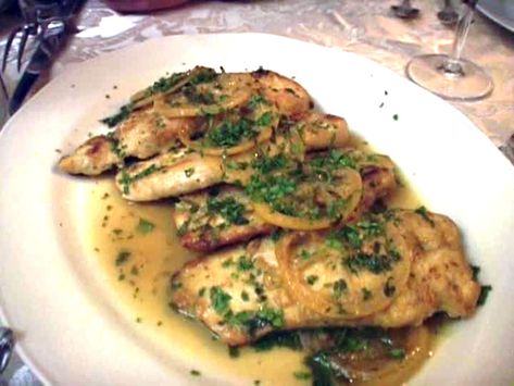 Made this.  Often.  This is my "go to" recipe for perfect Chicken French every time. Chicken Francese recipe from Tyler Florence via Food Network Chicken Francese Recipe, Veal Piccata, Chicken Francaise, Tyler Florence Recipes, Chicken Francese, Florence Food, Chicken Piccata Recipe, Tyler Florence, Chicken Piccata