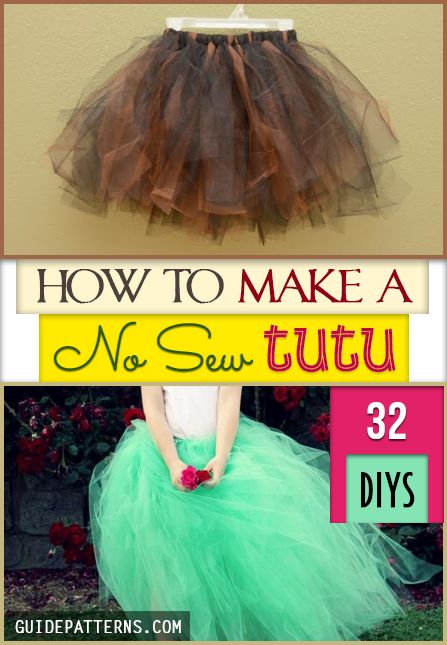 How to Make a No Sew Tutu: 32 DIYs | Guide Patterns Tutu Pattern, Make A Tutu, Green Tulle Skirt, Diy Tulle Skirt, Diy Tutus, Tulle Crafts, No Sew Tutu, Tutu Tutorial, Ribbon Trim Tutu