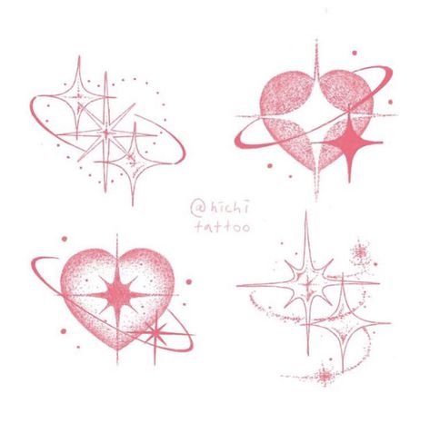 Sailor Moon Heart Crystal Tattoo, Snsd Tattoo, Heart Back Tattoo, Lower Back Tat, Hearts Tattoos, Stars And Hearts, Handpoke Tattoo, Tattoos Geometric, Cute Little Tattoos