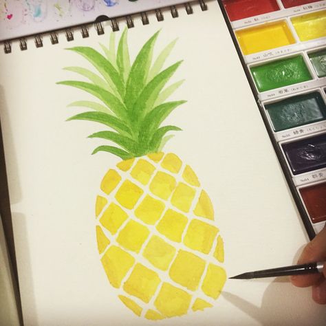 Painted Pineapple, Pineapple Painting, Beach Themed Crafts, Diy Paintings, Paper Banners, Hawaiian Party, Calligraphy Pens, Themed Crafts, Beach Themed