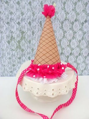 Icing Designs: New ice cream design and DIY ice cream party hat! Diy Ice Cream Party, Ice Cream Sundae Party, Sundae Party, Icing Designs, Ice Cream Illustration, Girl Parties, Birthday Hats, Icing Design, Hat Diy