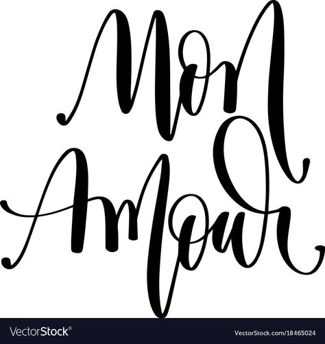 Mon Amour Tattoo, My Love In French, Love In French, Tattoo Fonts Alphabet, French Typography, Ink Calligraphy, Carved Wood Signs, Word Fonts, Modern Typography