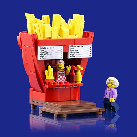 Lego Street, Food Stand, Amazing Lego Creations, Food Stands, Lego Stuff, Lego Ideas, Lego Creations, Street Food, Diner