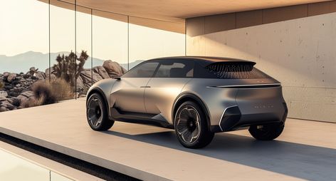 the concept SUV is shown outside, EV,aerodynamic design, extremely low air resistance, organic surface design, in the style of realistic renderings of the human form, zen-like tranquility, silver and black, future tech, paleocore, minimalist design,in the style of lorenz hideyoshi, uhd image, gray and amber, george luks, group f/64, thomas sully, sabattier filter --v 6   --style raw George Luks, Concept Suv, Cars Exterior, Suv Concept, Ev Suv, Black Future, Aerodynamic Design, Future Tech, Human Form