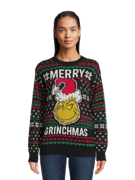 Grinch Christmas Sweater, Dr Seuss The Grinch, Grinch Santa, The Grinch Christmas, Merry Grinchmas, Christmas Sweater Party, Christmas Clothes, Christmas Sweaters For Women, Ugly Christmas Sweater Party