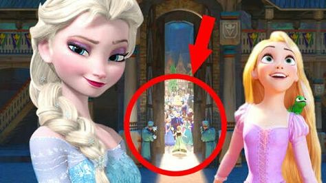 FROZEN Elsa and Tangled Repunzel are cousins Hidden Disney Characters, Hidden Disney Secrets, Disney Secrets In Movies, Movie Secrets, Disney Easter Eggs, Disney Princess Facts, Pocket Princess, Disney Secrets, Disney Theory