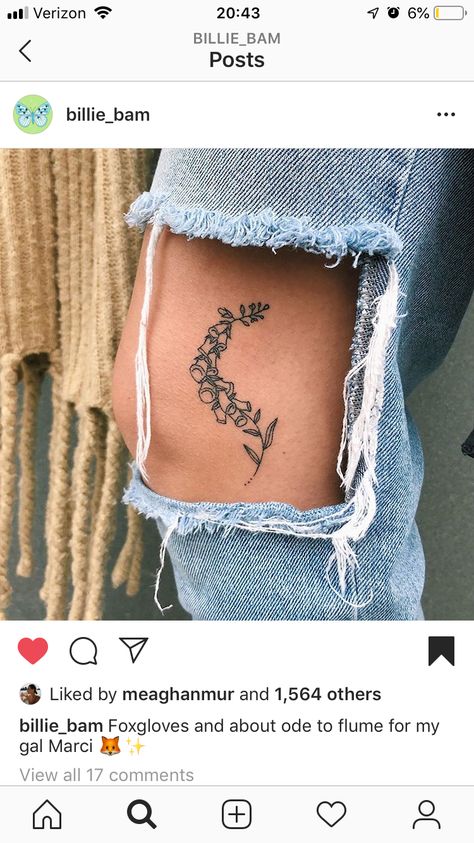 Foxglove Tattoo Simple, Foxglove Tattoo, Tattoo Simple, Tattoos For Daughters, Tattoo Inspo, Fine Line, Simple Tattoos, Boho Outfits, Tatting