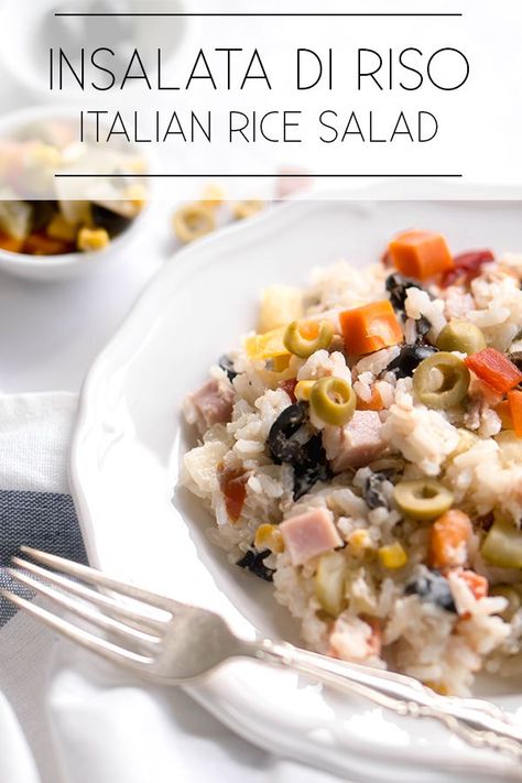 This cold Italian rice salad is one of the easiest things to make on the planet. Just boil the rice and add all the ingredients! Italian Rice Salad, Tuna Rice Salad, Italian Salads, Authentic Pasta, Salad With Tuna, Tuna Rice, Italian Rice, Potato Salads, Fresh Summer Salad