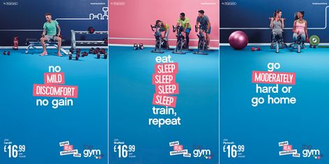 The Gym Group January Marketing Campaign, health and fitness, sports adverts Gym Creative Ads, Fitness Campaign, Gym Creative, Gym Advertising, Creative Ads Design, Gym Group, Campaign Ads, Sports Campaign, Ads Design