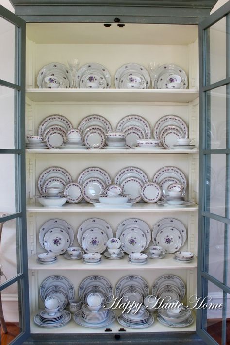 Open Shelving China Display, China Cabinet Dish Display, Storing China Dishes Ideas, Dishes In Glass Cabinets, How To Display Dishes In China Cabinet, China Display Ideas Wall, How To Display China In Cabinet, Fine China Display, Displaying China