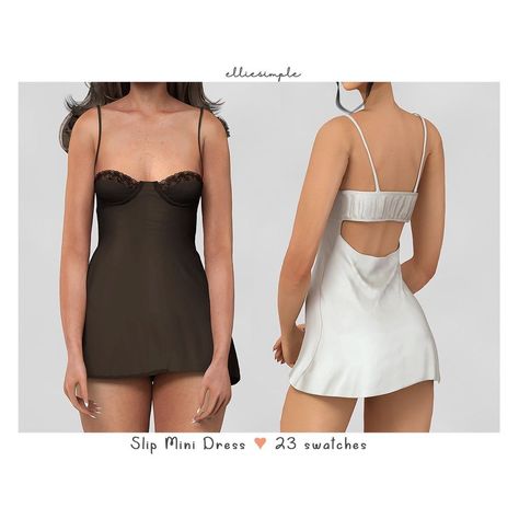 🌙Ellιeѕιмple on Instagram: “🧸Slip Mini Dress ☁️Self Love Collection DOWNLOAD HERE : https://www.elliesimple-sims.com/(link in bio) #simstagram #thesims #ts4…” Elliesimple Cc, Sims 4 Skills, Cc Clothing, Sims 3 Cc Finds, Sims 4 Tsr, Sims Baby, Sims 4 Challenges, Cc Folder, Sims 4 Family