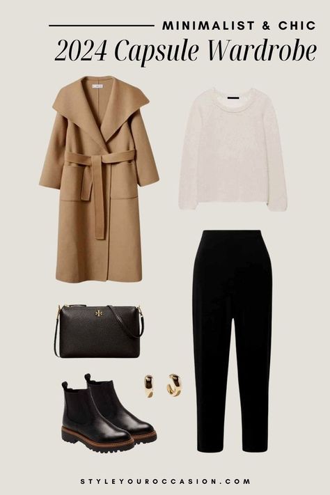 Learn how to build the perfect neutral minimalist capsule wardrobe for 2024 with our essential wardrobe style guide. We’re sharing the wardrobe basics you need to create effortlessly chic outfits for spring, summer, fall, and winter. Click through for the full neutral, minimalist and casual 2024 capsule wardrobe checklist plus over 20+ chic everyday outfit ideas. Winter Minimalist Outfit, Fall Minimalist Outfit, Everlane Outfit, Style Language, Minimalist Winter Wardrobe, Neutral Winter Outfit, Chic Capsule Wardrobe, Wardrobe Checklist, Minimalist Wardrobe Capsule