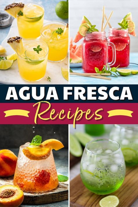 Upgrade your water with these agua fresca recipes! From watermelon to strawberry to pineapple, each one is such a delight. Watermelon Water Recipe, Watermelon Aqua Fresca, Aqua Fresca Recipes, Fresca Recipes, Watermelon Agua Fresca, Aqua Fresca, Agua Fresca Recipe, Spanish Food Recipes, Watermelon Water