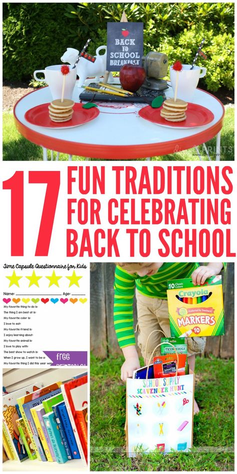 1st Day Of Kindergarten Gifts For Kids, Back To School Feast, First Day Of School Traditions, School Celebration Ideas, Back To School Traditions, Back To School Celebration, Back To School Dinner, School Photo Ideas, Back To School Party Ideas