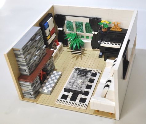 Lego Living Room, Lego House Ideas Furniture, Lego Furniture Ideas, Couch And Coffee Table, Lego Room Ideas, Lego Table Ikea, Lego House Ideas, Lego Houses, Lego Furniture