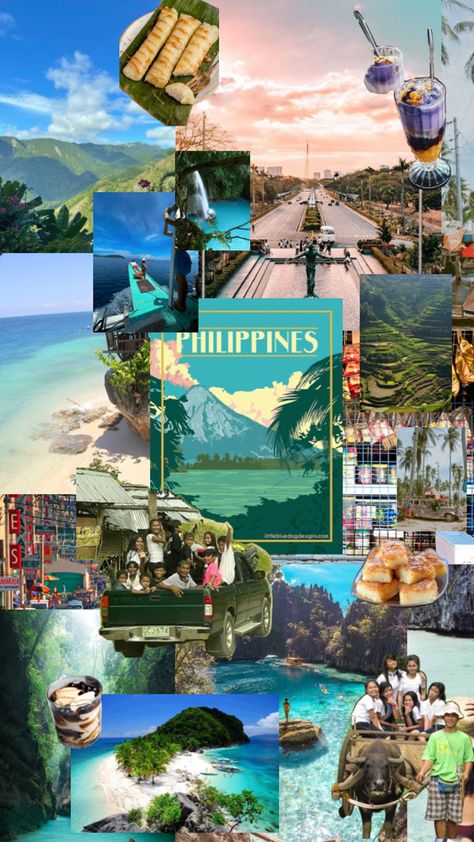 Travel Philippines Aesthetic, Aesthetic Places In Philippines, Philippines Laptop Wallpaper, Philippines Collage, Philippines Aesthetic, Philippines Wallpaper, Philippines Travel Poster, Philippines Country, Philippines Destinations