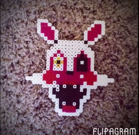 Mangle Fnaf Perler/Hama Bead Perler Beads Fnaf Mangle, Perler Halloween, Mangle Fnaf, Melt Beads, Melt Beads Patterns, Hamma Beads Ideas, Nerd Crafts, Pearl Beads Pattern, Hamma Beads