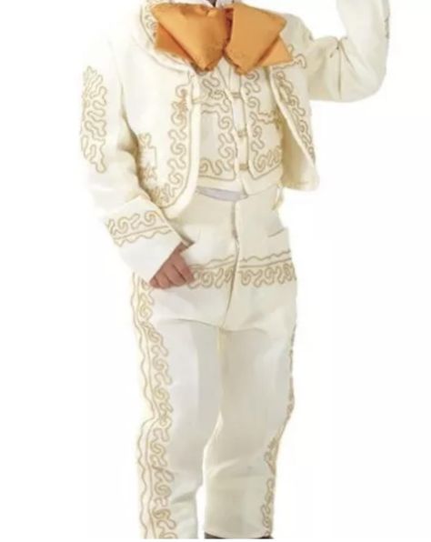 PRICES MAY VARY. Beige Gold Boys, Toddlers, and baby Mariachi Suit Set Mexico Folklorico 5 De Mayo Fiesta Dance Costume, handmade, New Without Tags. These mariachi suit outfit sets include: coat, vest, pants, the main color of the suit is beige with gold embroidery and a gold neck bow tie. By Border Merchant. These are beautiful handmade mariachi outfits, (handmade they have no tags/size/material made of tags) perfect to wear for traditional Mexican Folklorico Holidays year round. Approximate Me Mexico Folklorico, Mariachi Outfit, Mariachi Suit, Charro Suit, Puebla Dress, Mexican Mariachi, Gold Suit, Suit Outfit, Costume Sewing Patterns