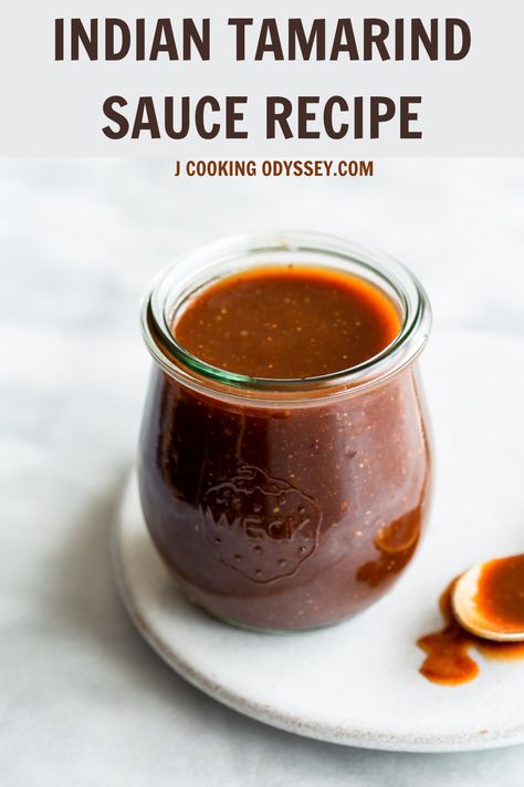 Tamarind Sauce Recipe Tamarind Chutney Indian, Tandoori Sauce Recipes, Tamarind Sauce Recipe, Indian Mint Sauce, Tamarind Dipping Sauce, Onion Bhajis, Tamarind Recipes, Indian Sauces, Condiments Recipes