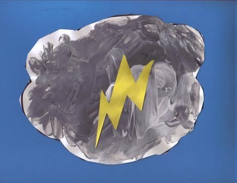 Cloud and Lightning Craft Weather Art Projects, Weather Themed Crafts, Lightning Craft, Weather Activities Preschool, Lightning Art, Preschool Weather, Weather Art, Weather Crafts, Weather Projects