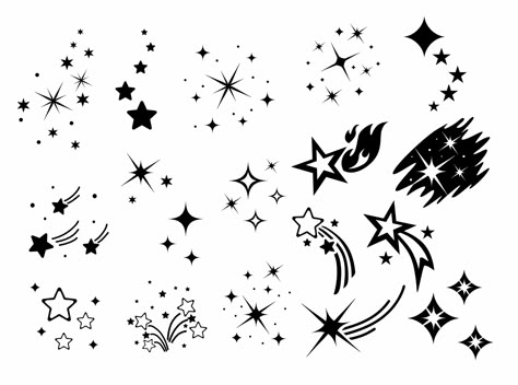 Shooting Star Tattoo, Small Star Tattoos, Petit Tattoo, Star Outline, Tattoo Filler, Tattoo Background, Star Tattoo Designs, Silhouette Tattoos, Geniale Tattoos